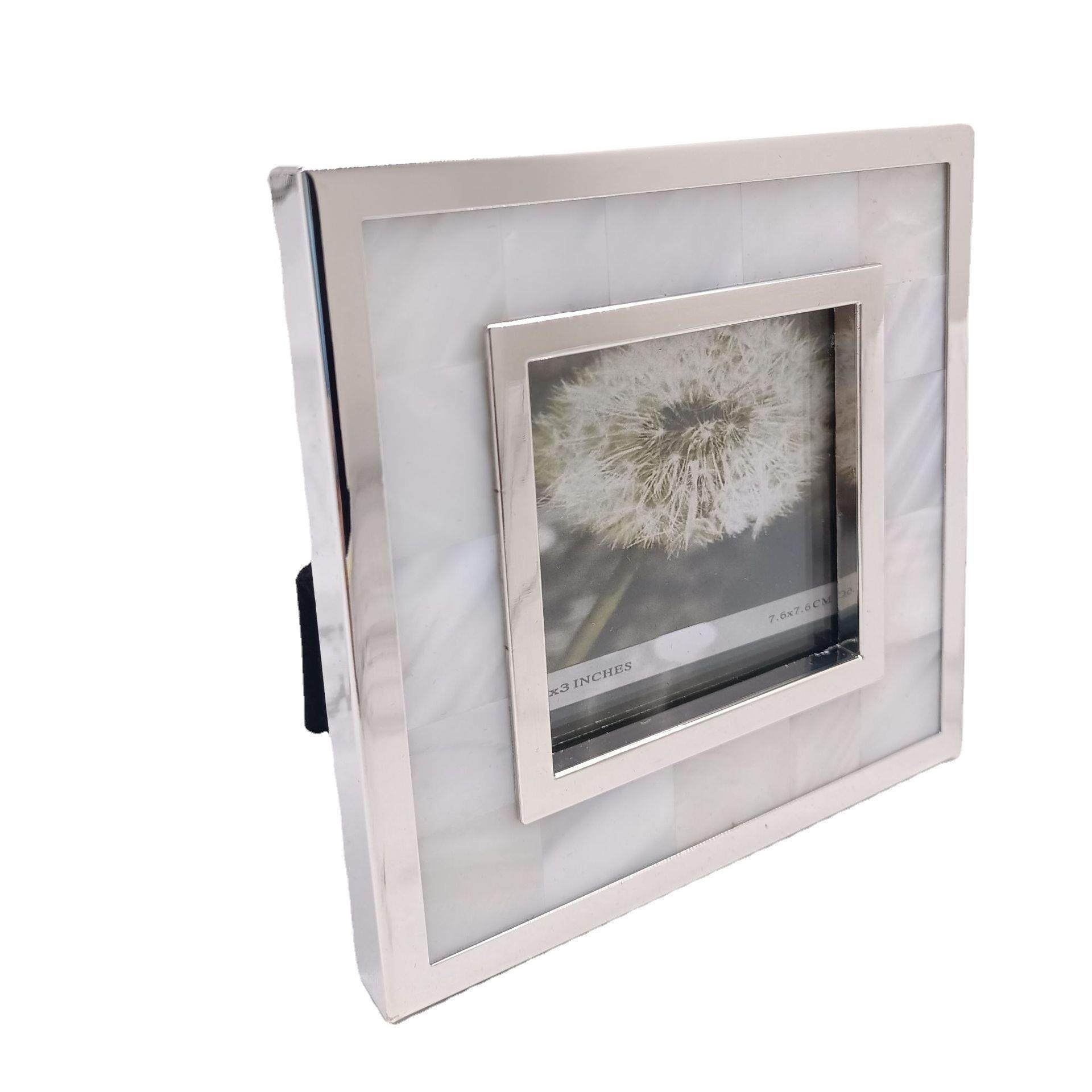 金属边框镶贝壳相框摆台 现代简约创意相框,淘宝优惠券,粉丝福利购,淘宝优惠卷