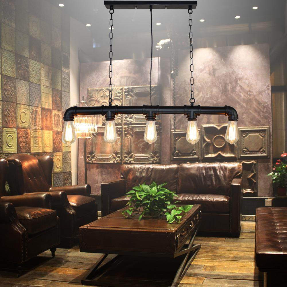 复古工业风水管吊灯酒吧咖啡店吧台过道灯餐厅长条灯铁艺装饰灯具,淘宝优惠券,粉丝福利购,淘宝优惠卷