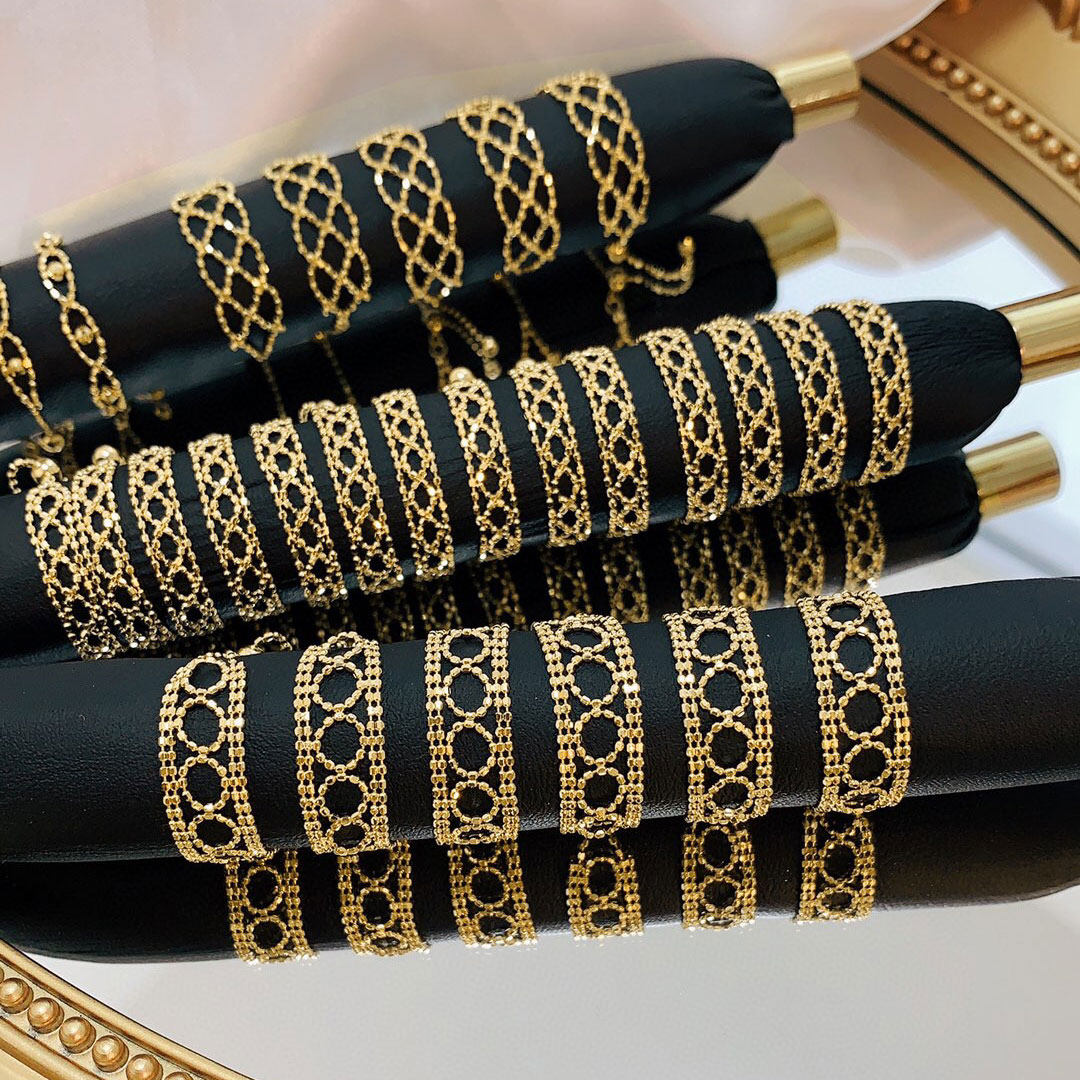 18K gold pull adjustable lace ring