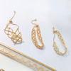 18K gold pull adjustable lace ring