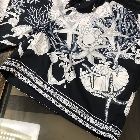 夏季薄款潮牌休闲时尚印花短裤男士个性宽松百搭直筒运动五分裤子