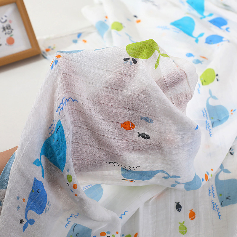 婴儿薄款一层纱布巾单层纱布包单薄防惊跳包巾超薄纱巾外出遮风巾