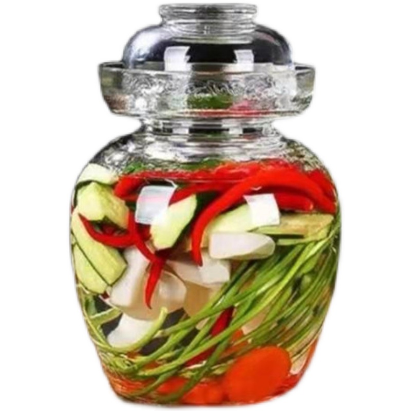无铅泡菜坛子玻璃加厚酸菜坛子腌菜罐家用玻璃缸大密封咸菜泡菜罐 - 图3