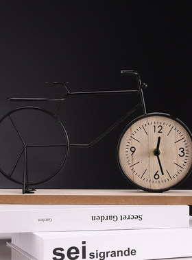 创意自行车旋转时钟摆件