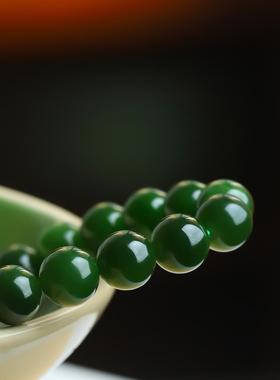 碧玉天然菠菜绿色手链