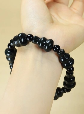 美域葫芦手链手串和田玉肉细青玉