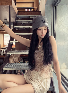 灰色破洞补丁毛线堆堆帽女显脸小