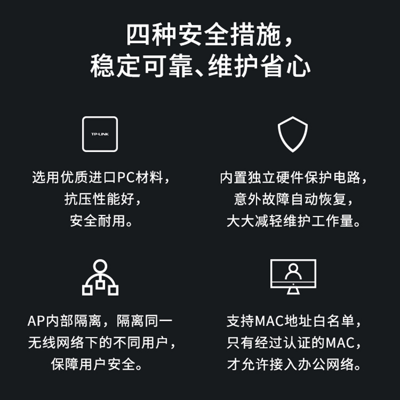 TP-LINK千兆无线ap面板墙壁式路由器POE供电86型网络插座盒AC别墅家用5G双频3000M全屋wifi6覆盖组网套装 - 图3