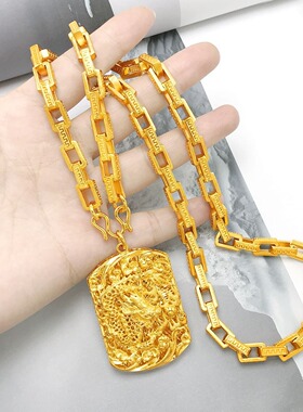 项链男士同款霸气长城G纹O字圈圈锁链网红大链子