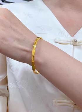 同款蛇形龙鳞碎冰冰手镯女实心镯子送女友