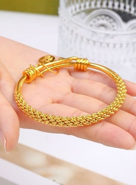 复古桂花扭纹手镯国风女式