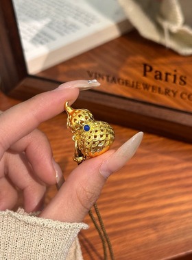 葫芦镂空吊坠小众福禄挂坠仿真百搭宫廷风轻奢项坠子女款