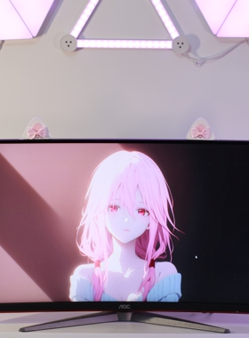 白粉蝴蝶结亚克力机箱桌面摆件