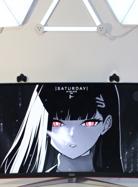 黑白色黑色蝴蝶结显示器机箱摆件装饰摆件透明机箱装饰品现代多功