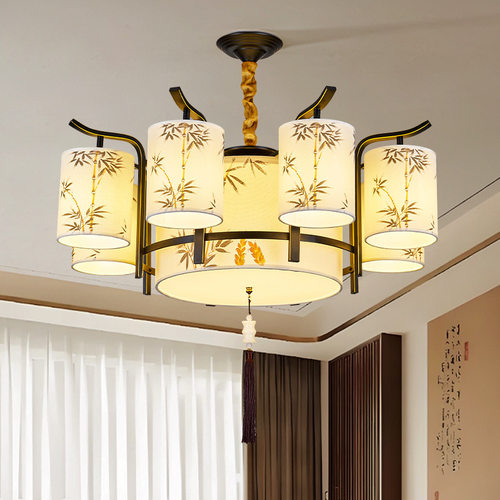 宋代美学客厅吊灯中国风禅意大厅主灯新中式竹叶餐厅灯2025年新款 - 图1