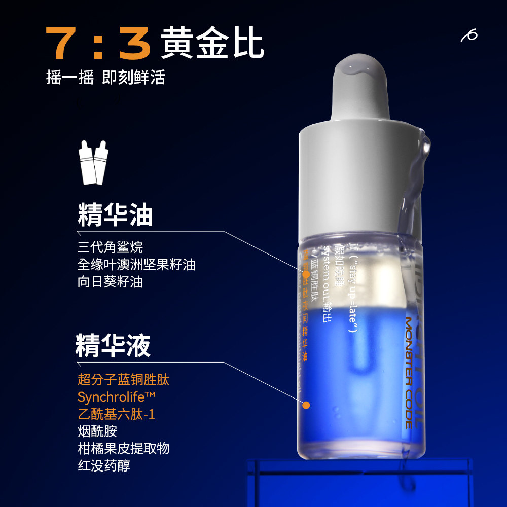 野兽代码第二代蓝铜胜肽2.0精华油 MONSTERCODE野兽代码精华油