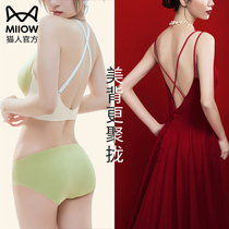 Cat man beauty back lingerie female summer harness integrated bra can be worn out of thin and small chest gathering anti-sagging bra hood