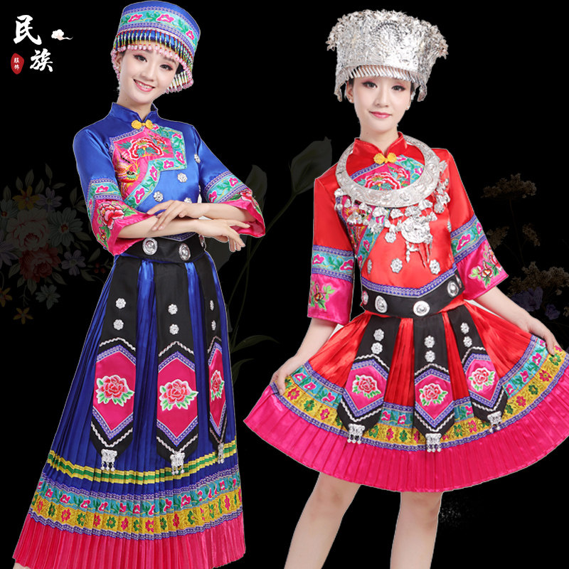 新款少数民族服装女苗族刺绣演出服 浣昭民族服装/舞台装