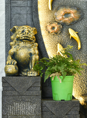 风水轮流水摆件循环水假山屏风大型落地水幕墙公司招财开业礼物