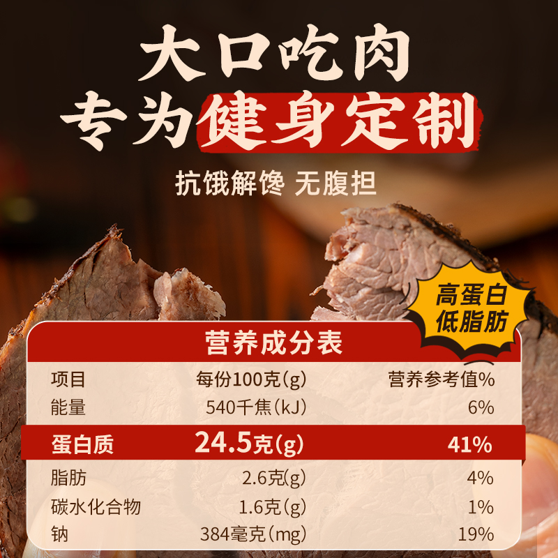 酱牛肉熟食真空即食特产正宗减低脂代餐五香卤牛腱子肉官方旗舰店-图2