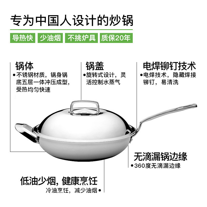 德国wmf不锈钢多功能不粘锅家用 wmfoutlet店炒锅