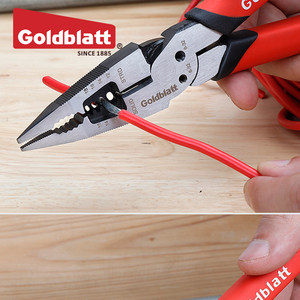 美国Goldblatt固百特多功能尖嘴钳露营工具剥线剪线电工钳线缆剪