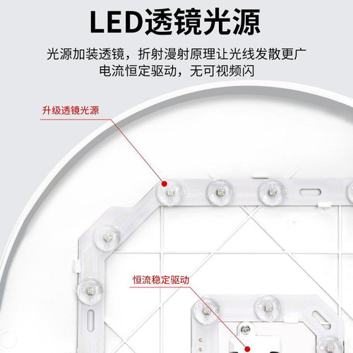 全光谱LED吸顶灯超薄防水卫生间浴室阳台卧室灯过道走廊灯三防 - 图3