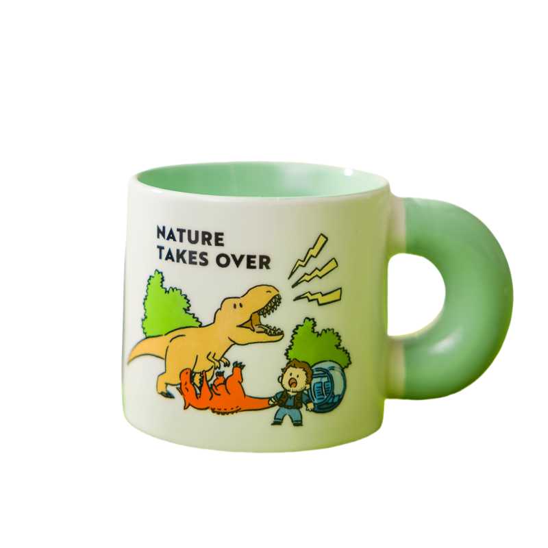 环球影业侏罗纪世界重生系列卡通马克杯恐龙饮水杯咖啡杯陶瓷杯,淘宝优惠券,粉丝福利购,淘宝优惠卷