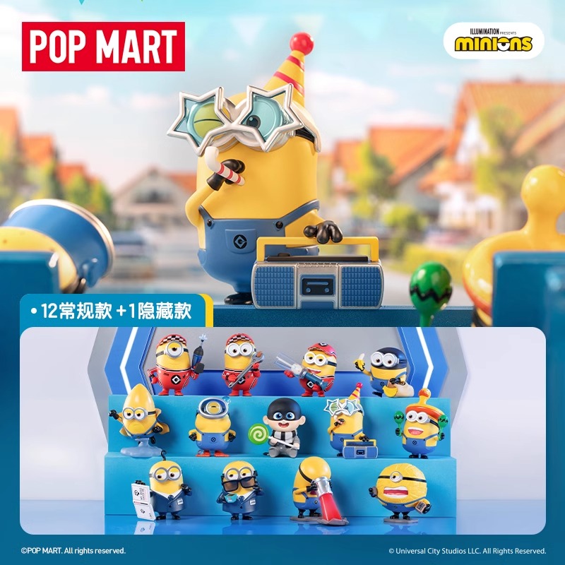 环球影业POPMART泡泡玛特小黄人神偷奶爸4手办盲盒潮流摆件玩具