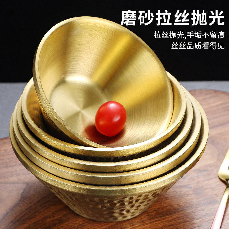 韩式304不锈钢斗笠碗雪拉花碗雪糕碗雪冰碗饭碗网红绵绵冰刨冰碗