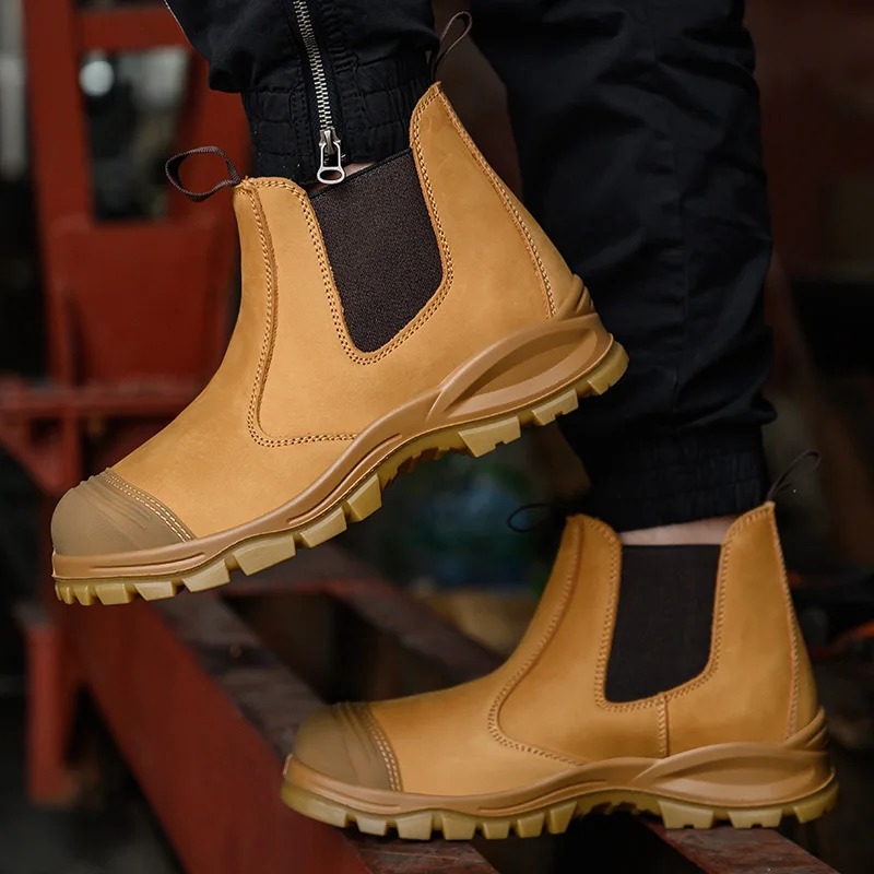 Genuine Leather Work Safety Boots Men safety shoes steel toe - 图3