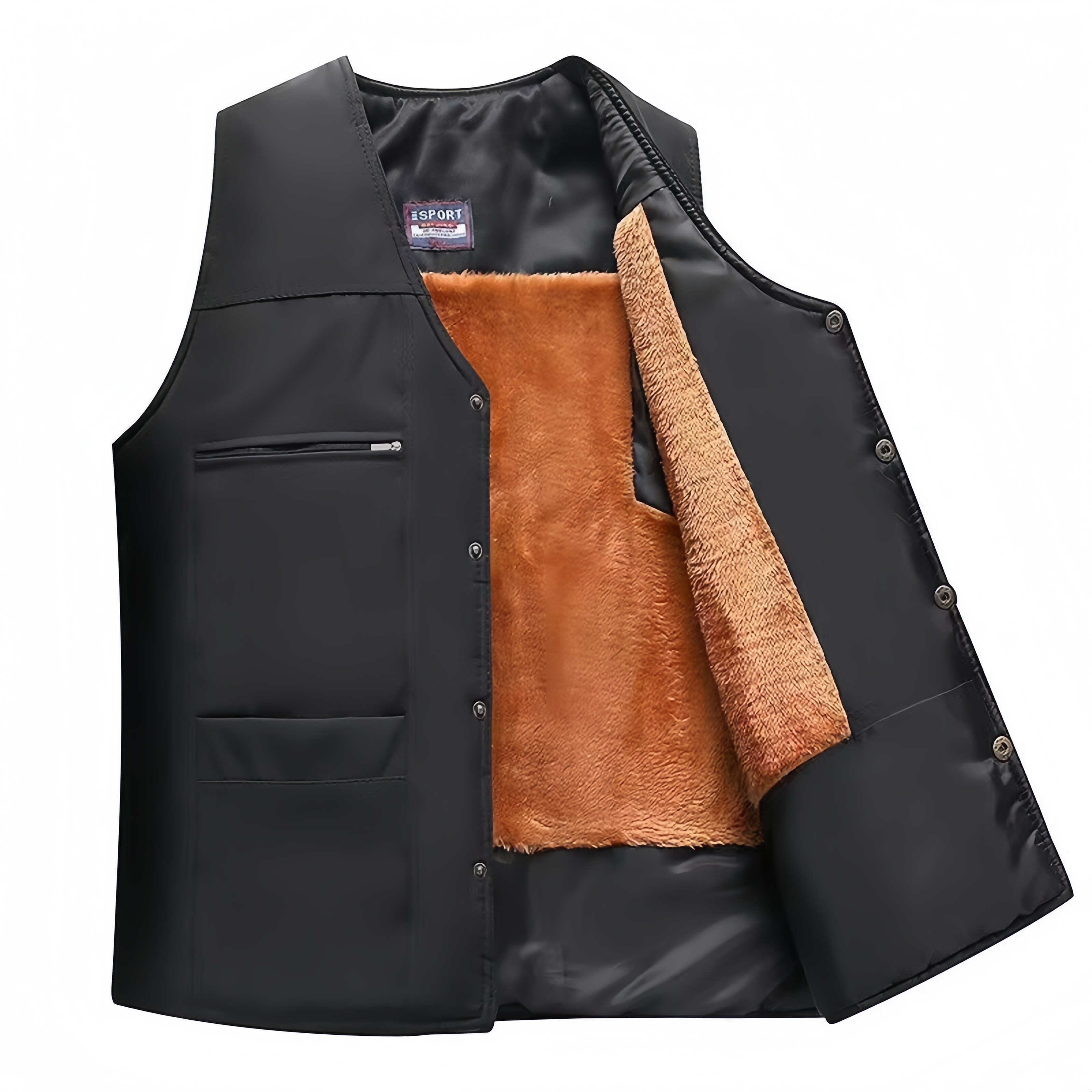 Men's quilted and fleece warm autumn and winter vest