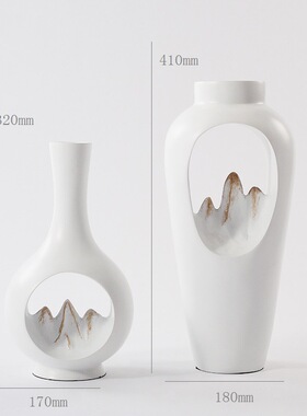 现代新中式创意造型玻璃花插花器