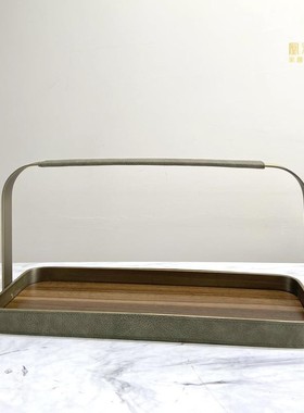 极简软装饰品悬空花边不锈钢果盘摆件样板房设计师艺术酒店收纳盘