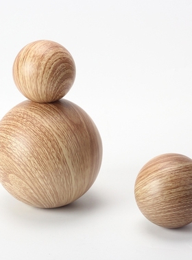 北欧现代几何仿实木摆件