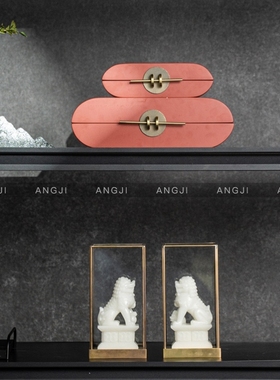 新中式茶室博古架书房高级感摆件