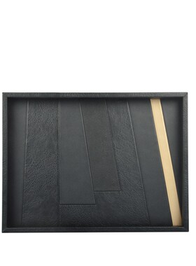 现代轻奢立体拼接皮革托盘