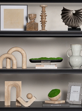 高级感侘寂中古风样板间装饰摆件