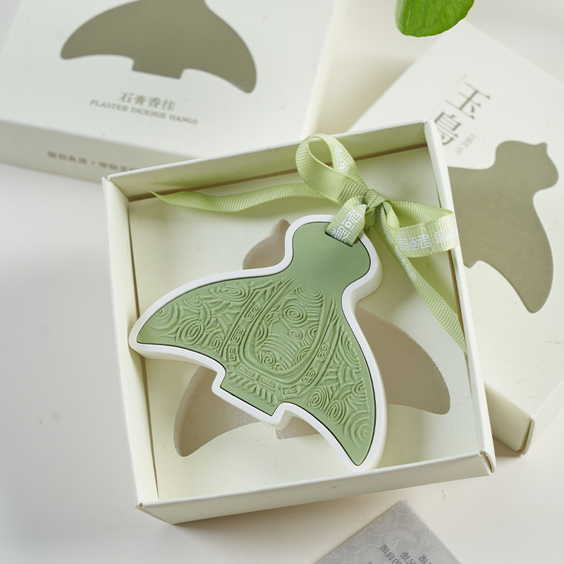 良渚博物院 馥郁良渚系列鸟语花香石膏香挂玉鸟挂件家居 良渚文化