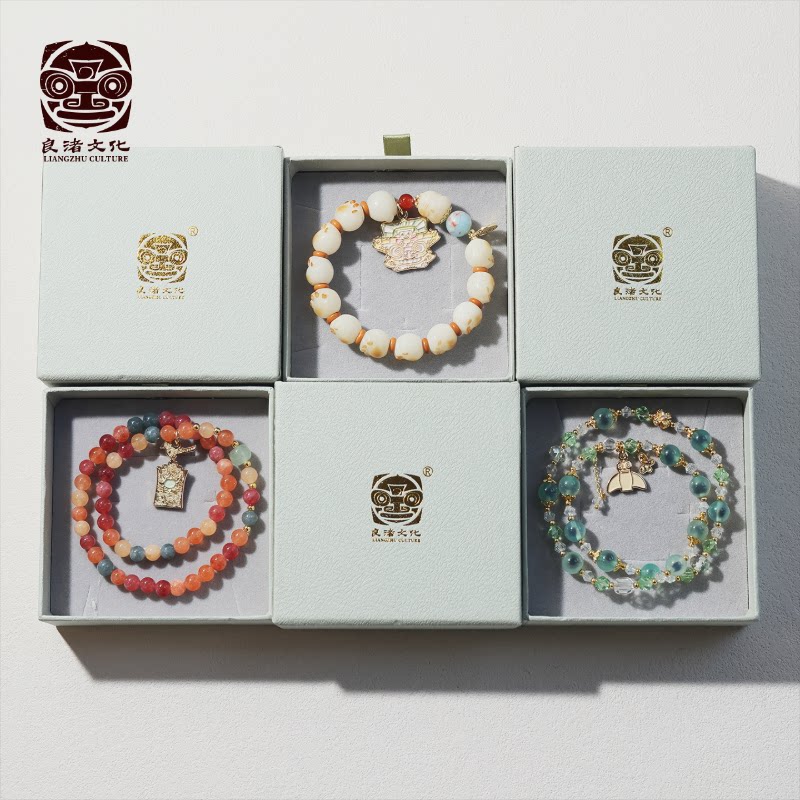良渚文化良渚博物院 良渚灵韵系列串珠手链天然石手串饰品女款