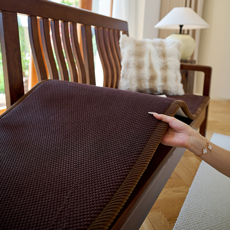 灯芯绒四季通用实木红木沙发垫防滑耐脏办公室沙发座垫定制飘窗垫 - 图1