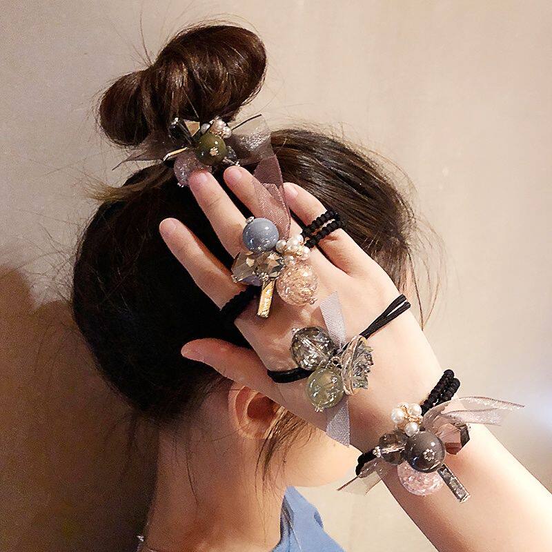 头绳女2025新款韩版网红发圈简约水晶扎头发皮筋手链两用发饰