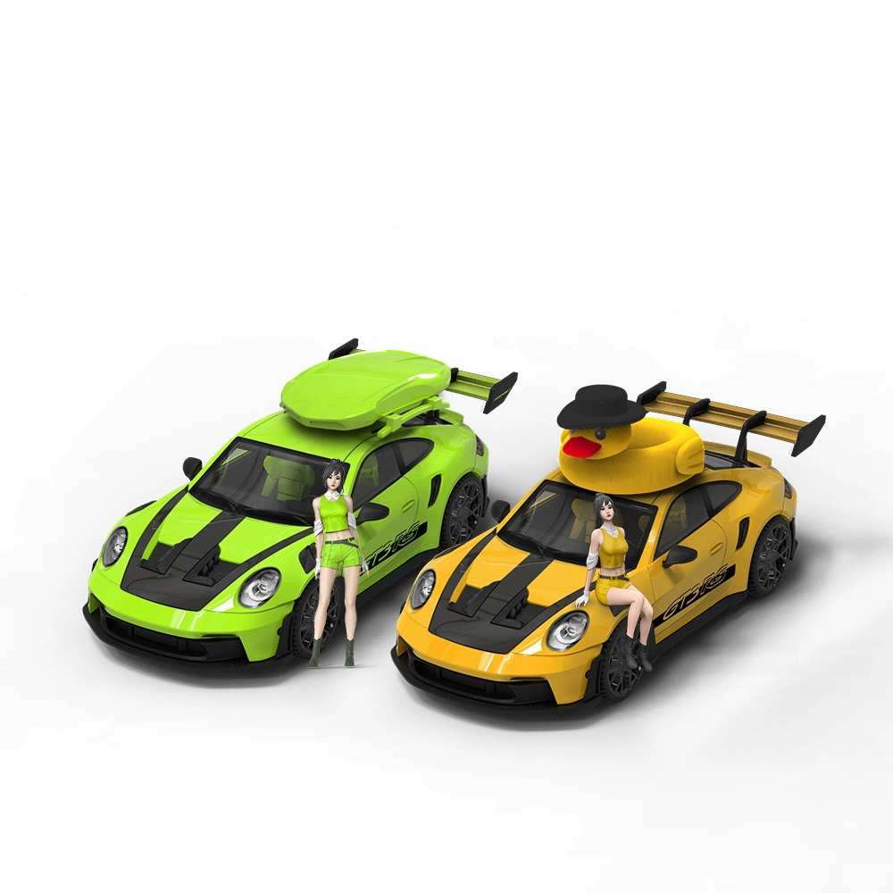 TM 1:64车模 保时捷992 GT3 RS 大黄鸭 绿色 仿真合金汽车模型 - 图3