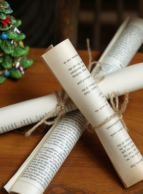 复古做旧风书本卷轴摆件布景装饰