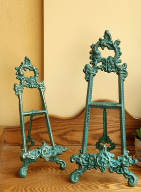 欧式复古做旧铸铁盘架画架支架