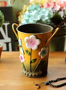 铁皮桶艺术风装饰摆件