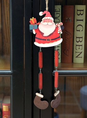 圣诞老公公小雪人木质挂件