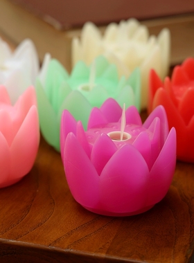 仿真荷花莲花电子蜡烛灯氛围摆件