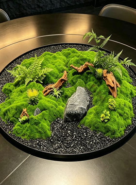 现代简约餐桌转盘假花盆景