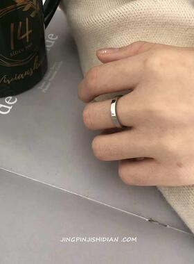 简约光面素圈钛钢ins情侣不褪色